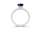 White gold Round Cut Solitaire Pave Diamond Engagement Ring with Four-Prong Setting_15