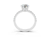 White gold Round Cut Solitaire Pave Diamond Engagement Ring with Four-Prong Setting_15