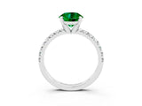 White gold Round Cut Solitaire Pave Diamond Engagement Ring with Four-Prong Setting_15