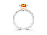 White gold Round Cut Solitaire Pave Diamond Engagement Ring with Four-Prong Setting_15