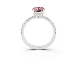 White gold Round Cut Solitaire Pave Diamond Engagement Ring with Four-Prong Setting_15