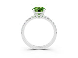 White gold Round Cut Solitaire Pave Diamond Engagement Ring with Four-Prong Setting_15