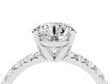 White gold Round Cut Solitaire Pave Diamond Engagement Ring with Four-Prong Setting_16