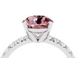 White gold Round Cut Solitaire Pave Diamond Engagement Ring with Four-Prong Setting_16