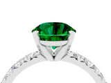 White gold Round Cut Solitaire Pave Diamond Engagement Ring with Four-Prong Setting_16