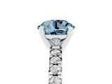 White gold Round Cut Solitaire Pave Diamond Engagement Ring with Four-Prong Setting_17