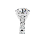 White gold Round Cut Solitaire Pave Diamond Engagement Ring with Four-Prong Setting_17