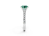 White gold Round Cut Solitaire Pave Diamond Engagement Ring with Four-Prong Setting_2