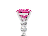 White gold Round Cut Solitaire Pink Sapphire Ring with Pave Band and Four-Prong Setting_29