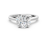 White gold Round Cut Solitaire Ring with Cathedral Band and Four-Prong Setting_113