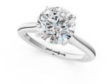 White gold Round Cut Solitaire Ring with Cathedral Band and Four-Prong Setting_113