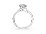 White gold Round Cut Solitaire Ring with Cathedral Band and Four-Prong Setting_116