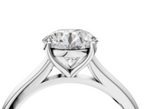 White gold Round Cut Solitaire Ring with Cathedral Band and Four-Prong Setting_116