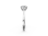 White gold Round Cut Solitaire Ring with Cathedral Band and Four-Prong Setting_123