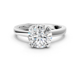 White gold Round Cut Solitaire Ring with Four-Prong Setting and Classic Band_57
