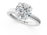 White gold Round Cut Solitaire Ring with Four-Prong Setting and Classic Band_61