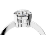 White gold Round Cut Solitaire Ring with Four-Prong Setting and Classic Band_61