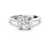 White gold Round Cut Solitaire Ring with Four-Prong Setting on a Classic Band_109