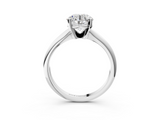 White gold Round Cut Solitaire Ring with Four-Prong Setting on a Classic Band_112