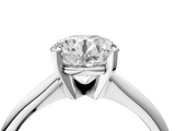 White gold Round Cut Solitaire Ring with Four-Prong Setting on a Classic Band_113