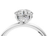 White gold Round Cut Solitaire Ring with Thin Band and Four-Prong Setting_53