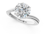 White gold Round Cut Solitaire Twist Band Ring with Four-Prong Setting_48