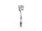 White gold Round Cut Solitaire Twist Band Ring with Four-Prong Setting_49
