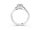White gold Round Cut Solitaire Twist Band Ring with Four-Prong Setting_50