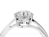 White gold Round Cut Solitaire Twist Band Ring with Four-Prong Setting_51