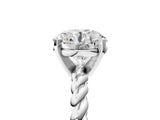 White gold Round Cut Solitaire Twisted Band with Four-Prong Setting_148