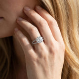 White gold Round Cut Split Shank Pave Diamond Engagement Ring with Four-Prong Setting_14