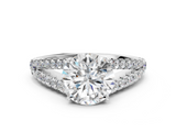 White gold Round Cut Split Shank Pave Diamond Engagement Ring with Four-Prong Setting_47