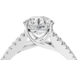 White gold Round Cut Split Shank Pave Diamond Engagement Ring with Four-Prong Setting_51