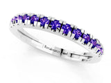White gold Round Cut Tanzanite Pavé Set Thin Band_1