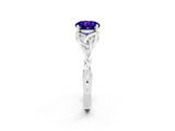 White gold Round Cut Tanzanite Solitaire Celtic Knot Ring with Four-Prong Setting_14