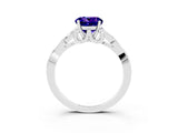 White gold Round Cut Tanzanite Solitaire Celtic Knot Ring with Four-Prong Setting_15