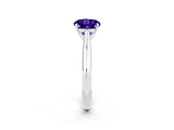 White gold Round Cut Tanzanite Solitaire Engagement Ring with Cathedral Setting and Four-Prong Mount_26
