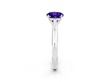White gold Round Cut Tanzanite Solitaire Engagement Ring with Cathedral Setting and Four-Prong Mount_32