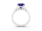 White gold Round Cut Tanzanite Solitaire Engagement Ring with Cathedral Setting and Four-Prong Mount_33