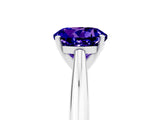 White gold Round Cut Tanzanite Solitaire Engagement Ring with Cathedral Setting and Four-Prong Mount_35