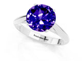 White gold Round Cut Tanzanite Solitaire Engagement Ring with Cathedral Setting and Four-Prong Mount_79