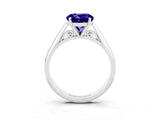 White gold Round Cut Tanzanite Solitaire Engagement Ring with Cathedral Setting and Four-Prong Mount_81