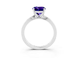 White gold Round Cut Tanzanite Solitaire Engagement Ring with Classic Band and Four-Prong Setting_27