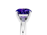 White gold Round Cut Tanzanite Solitaire Engagement Ring with Round Band and Four-Prong Setting_5