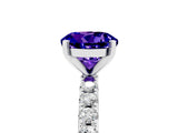 White gold Round Cut Tanzanite Solitaire Pavé Band with Four-Prong Setting_5