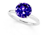 White gold Round Cut Tanzanite Solitaire Ring with Thin Band and Four-Prong Setting_13