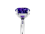 White gold Round Cut Tanzanite Solitaire Ring with Thin Band and Four-Prong Setting_17