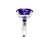 White gold Round Cut Tanzanite Solitaire Ring with Thin Band and Prong Setting_17