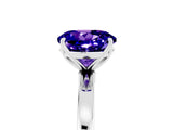 White gold Round Cut Tanzanite Solitaire Ring with Thin Band and Prong Setting_41