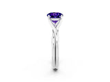 White gold Round Cut Tanzanite Solitaire Twist Band Prong Setting Ring_38